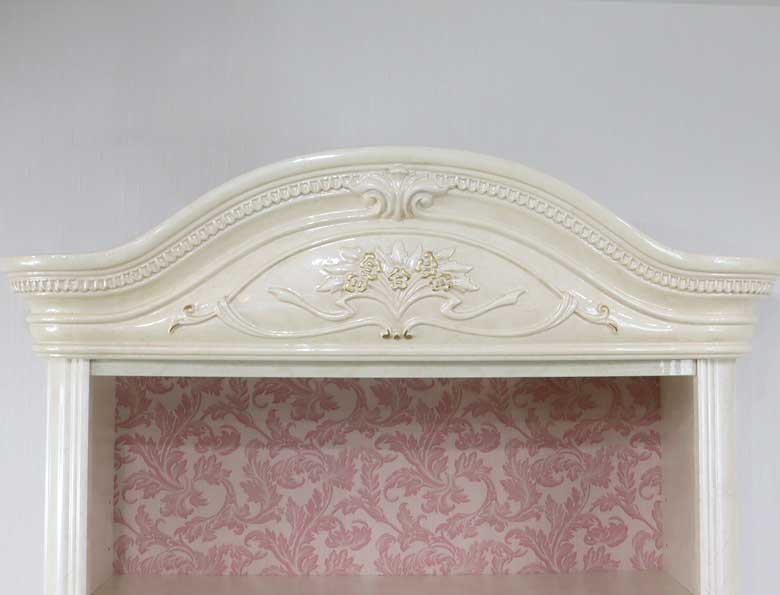 サルタレッリ アマルフィ 2ドアオープンキャビネット アイボリー ブックケース カップボード