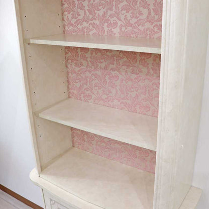 サルタレッリ アマルフィ 2ドアオープンキャビネット アイボリー ブックケース カップボード