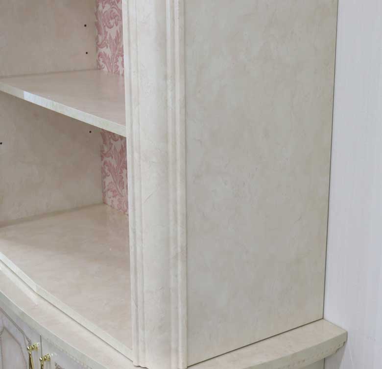 サルタレッリ アマルフィ 2ドアオープンキャビネット アイボリー ブックケース カップボード