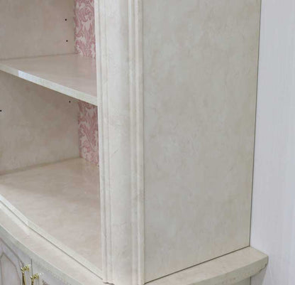 サルタレッリ アマルフィ 2ドアオープンキャビネット アイボリー ブックケース カップボード