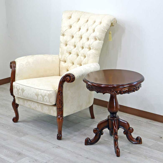 カフェテーブル 50cm マホガニー 木製 円形 ラウンドテーブル