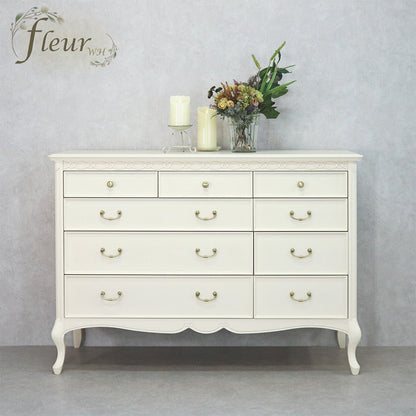 ローチェスト 120cm幅 東海家具 白家具 姫 プリンセス おしゃれ かわいい フルール 783239