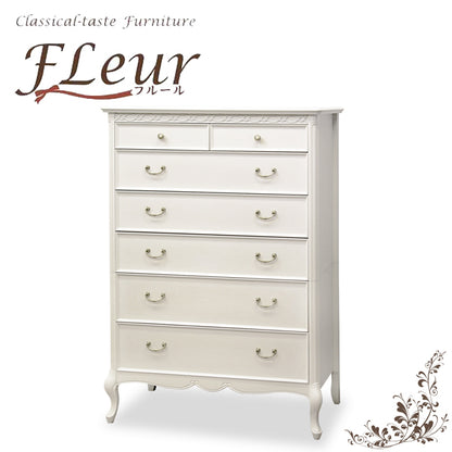 ハイチェスト 90cm幅 東海家具 アンティークホワイト 白家具 姫 プリンセス おしゃれ かわいい フルール 783246