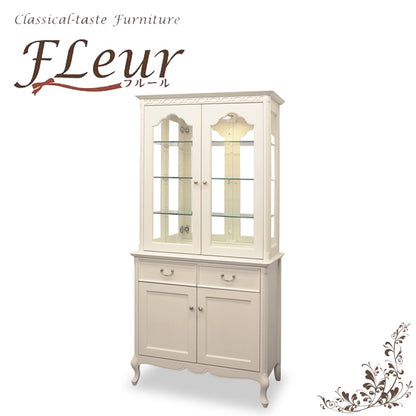 食器棚 カップボード アンティークホワイト 東海家具 白家具 姫 プリンセス おしゃれ かわいい フルール 783925