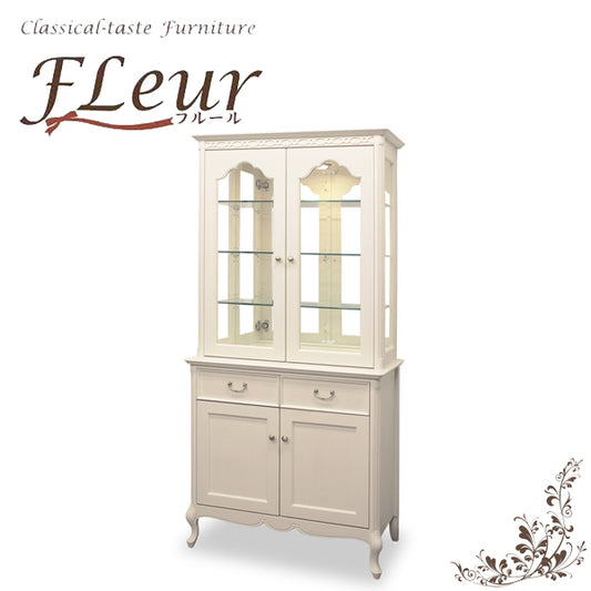 食器棚 カップボード アンティークホワイト 東海家具 白家具 姫 プリンセス おしゃれ かわいい フルール 783925