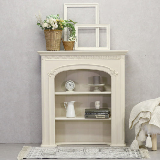マントルピース 本棚 飾り棚 90cm幅 アンティークホワイト東海家具 白家具 姫 プリンセス おしゃれ かわいい フルール 378510