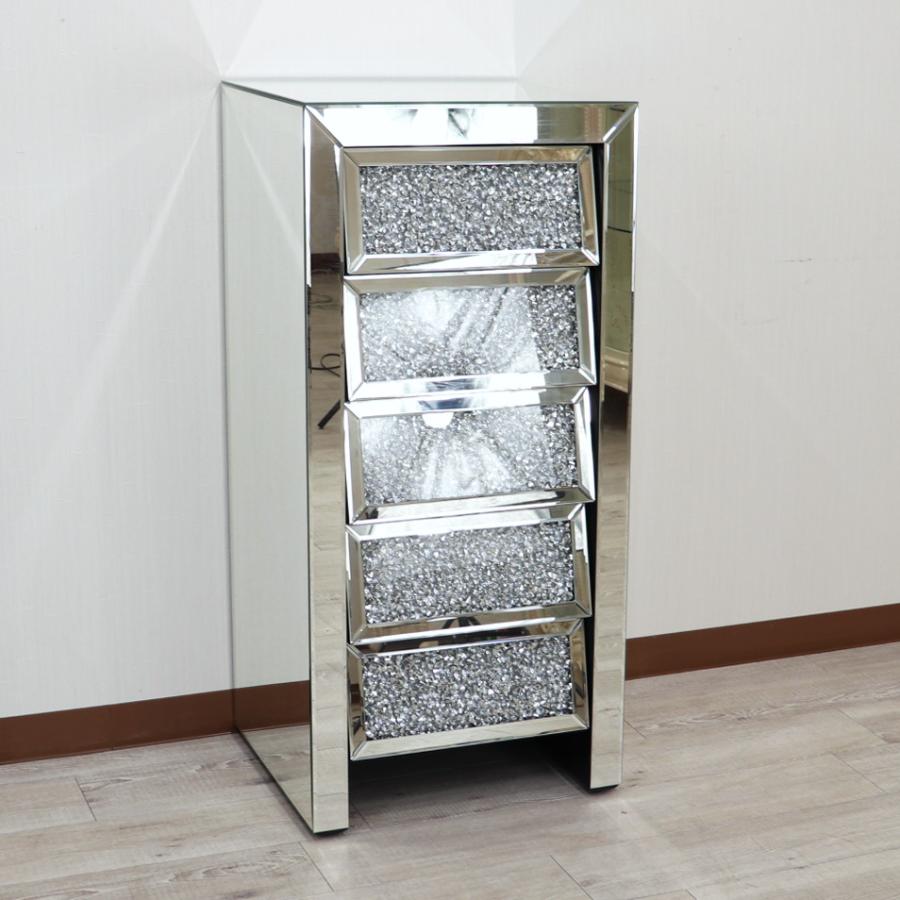 ミラー家具 5段チェスト ディスプレイスタンド サイドテーブル D5