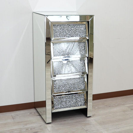 ミラー家具 5段チェスト ディスプレイスタンド サイドテーブル D5