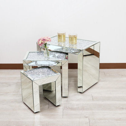 ミラー家具 ネストテーブル 3点セット ディスプレイスタンド サイドテーブル