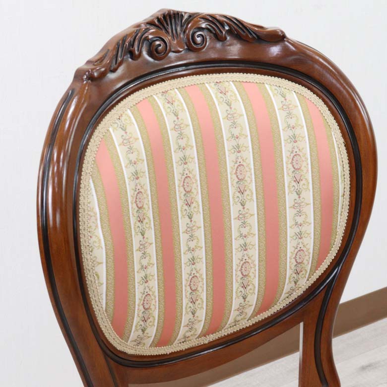 イタリア ダイニングチェア 猫脚 ピンクストライプ ROSA