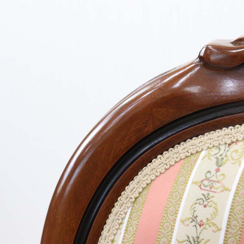 イタリア ダイニングチェア 猫脚 ピンクストライプ ROSA