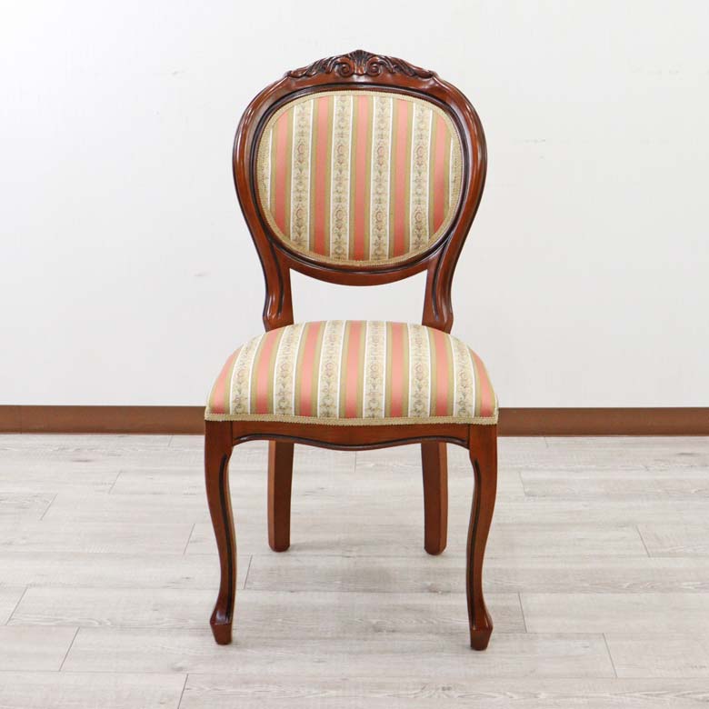 イタリア ダイニングチェア 猫脚 ピンクストライプ ROSA