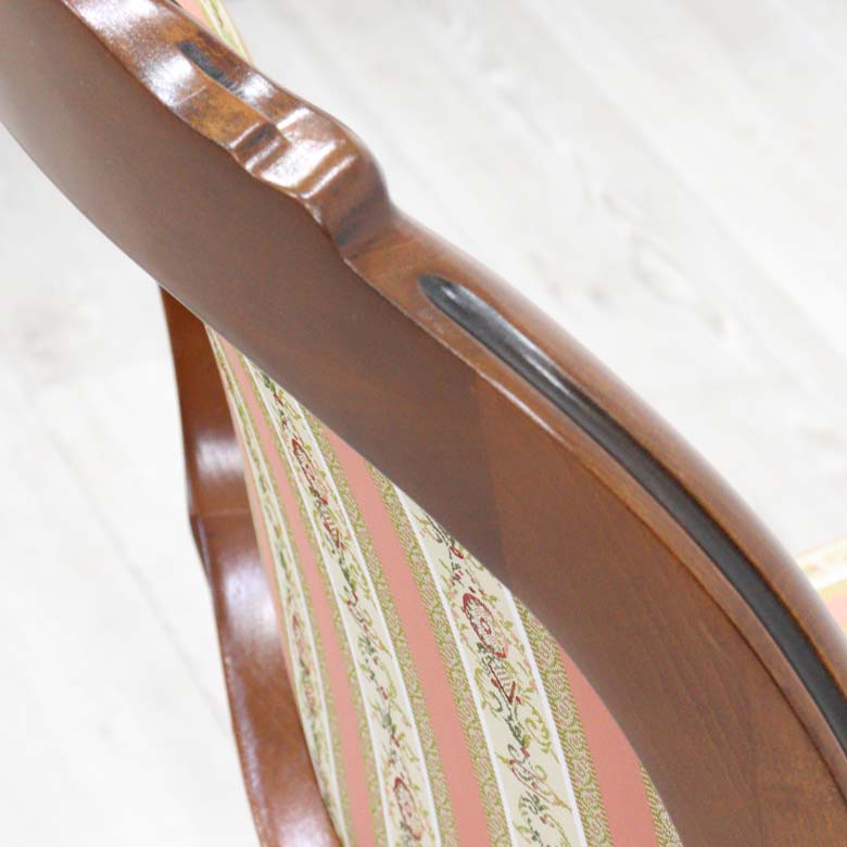 イタリア ダイニングチェア 猫脚 ピンクストライプ ROSA