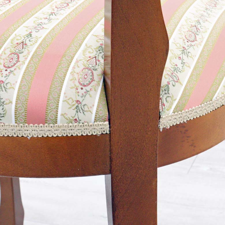 イタリア ダイニングチェア 猫脚 ピンクストライプ ROSA