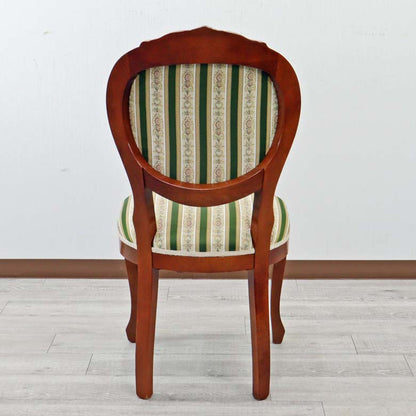 イタリア ダイニングチェア 猫脚 グリーンストライプ