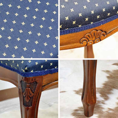 イタリア スツール 猫脚 ブルー オットマン 補助椅子 玄関用