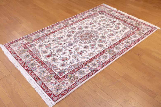 ペルシャ絨毯 206x126cm イスファハン カーペット ラグ 玄関マット persian rug バヤットノマド