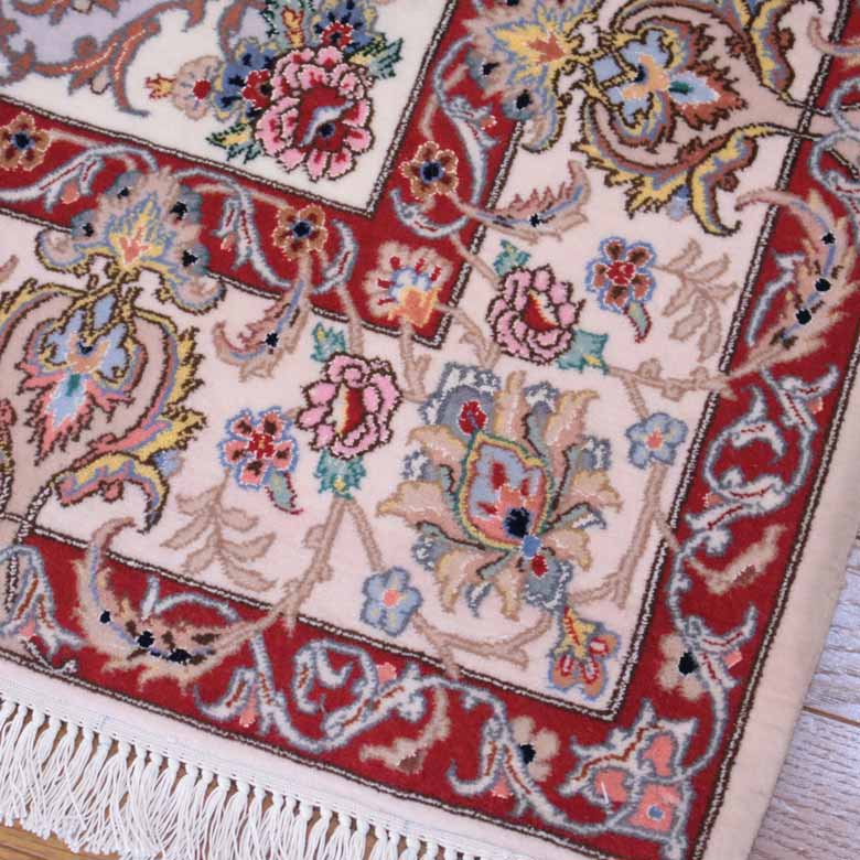 ペルシャ絨毯 206x126cm イスファハン カーペット ラグ 玄関マット persian rug バヤットノマド