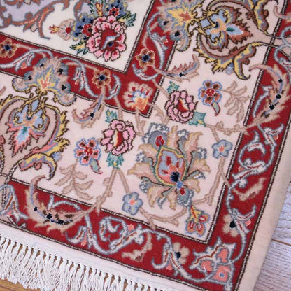 ペルシャ絨毯 206x126cm イスファハン カーペット ラグ 玄関マット persian rug バヤットノマド