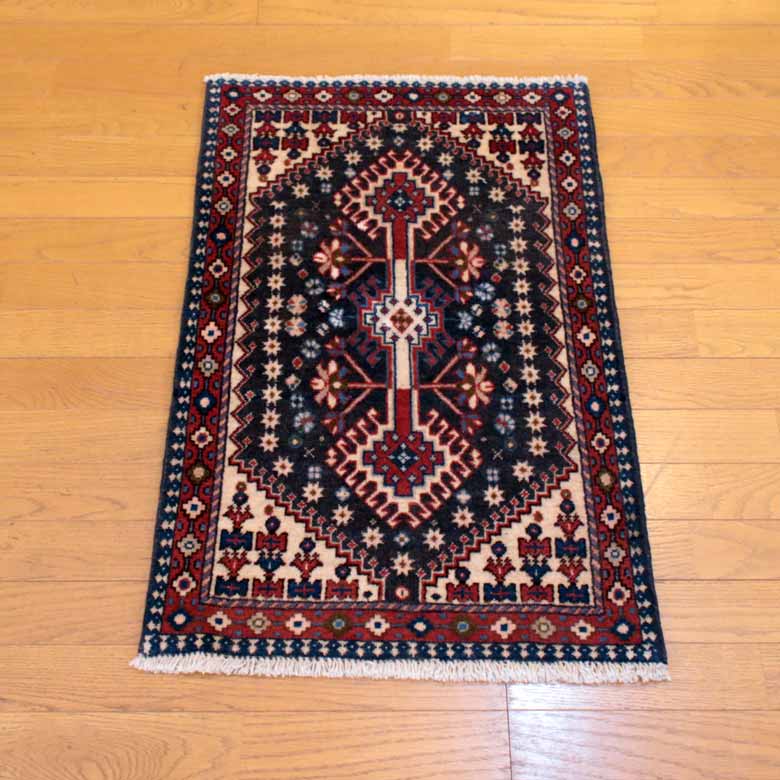 ヤラメ絨毯 ペルシャ絨毯 玄関マット ペルシャ絨毯 90 x 60 ヤラメ カーペット ラグ 玄関マット persian rug