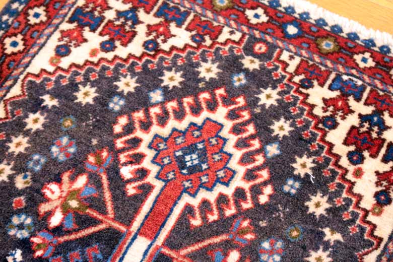 ペルシャ絨毯 90 x 60 ヤラメ カーペット ラグ 玄関マット persian rug