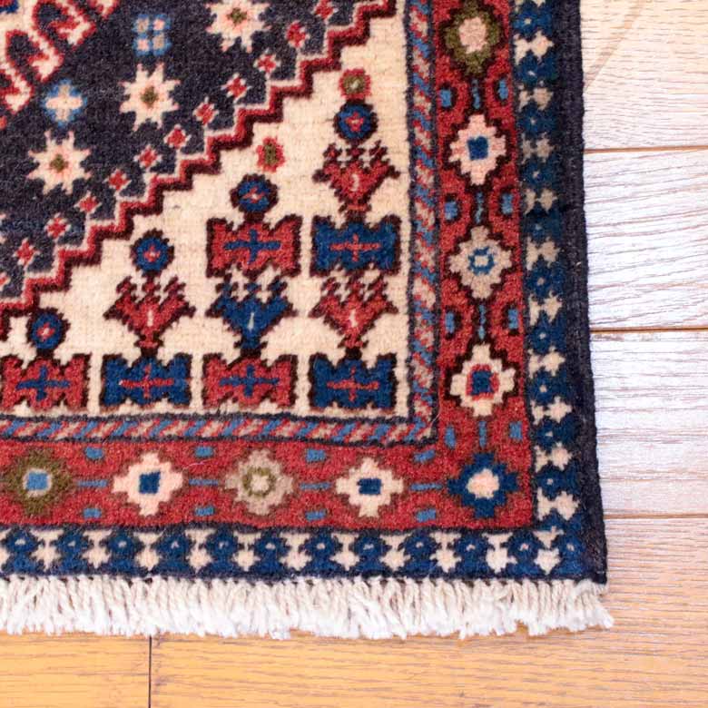 ペルシャ絨毯 90 x 60 ヤラメ カーペット ラグ 玄関マット persian rug
