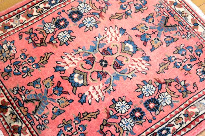 ペルシャ絨毯 70 x 65 サルーク ヴィンテージカーペット ラグ 玄関マット persian rug saluk バヤットノマド