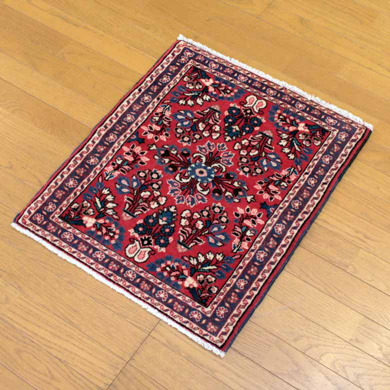 ペルシャ絨毯 70 x 65 サルーク カーペット ラグ 玄関マット persian rug saluk