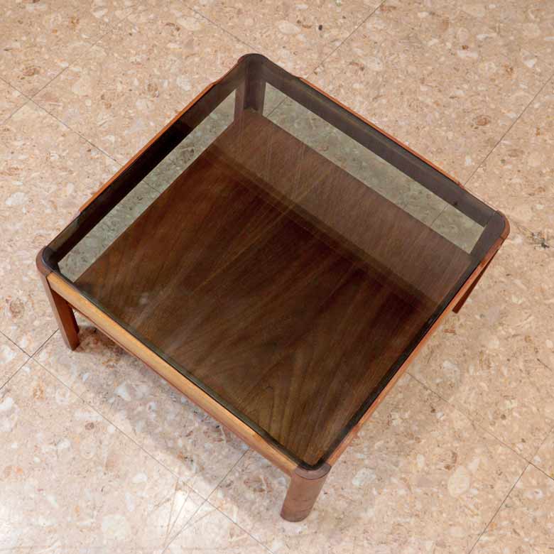 ガラストップテーブル Myer ローテーブル ヴィンテージ 木製 レトロ ミッドセンチュリー 北欧