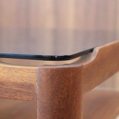 ガラストップテーブル Myer ローテーブル ヴィンテージ 木製 レトロ ミッドセンチュリー 北欧