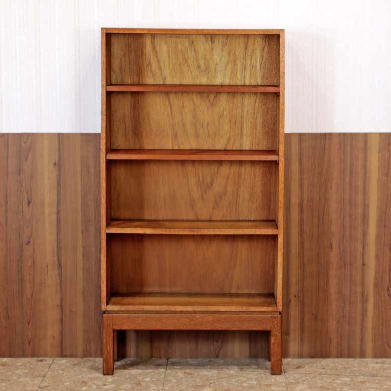 オープンブックケース 足つき 本棚 オーク ヴィンテージ 木製 レトロ ミッドセンチュリー 北欧