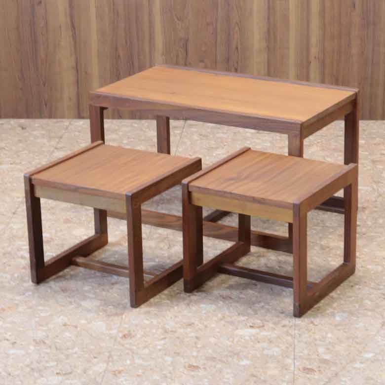 ネストテーブル3点セット イギリス ヴィンテージ チーク ミッドセンチュリー