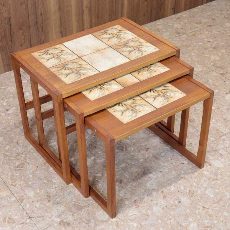 ネストテーブル 3Pセット チーク ヴィンテージ デンマーク ミッドセンチュリー 北欧