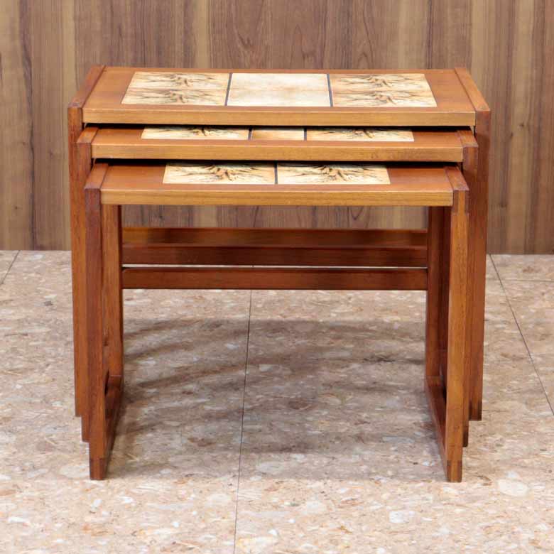 ネストテーブル 3Pセット チーク ヴィンテージ デンマーク ミッドセンチュリー 北欧