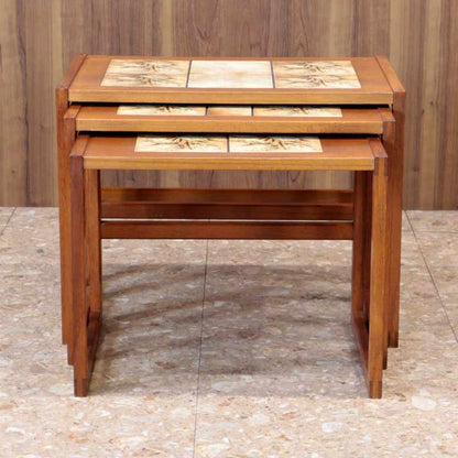 ネストテーブル 3Pセット チーク ヴィンテージ デンマーク ミッドセンチュリー 北欧