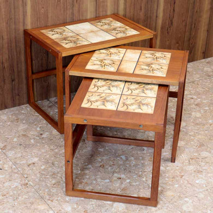 ネストテーブル 3Pセット チーク ヴィンテージ デンマーク ミッドセンチュリー 北欧