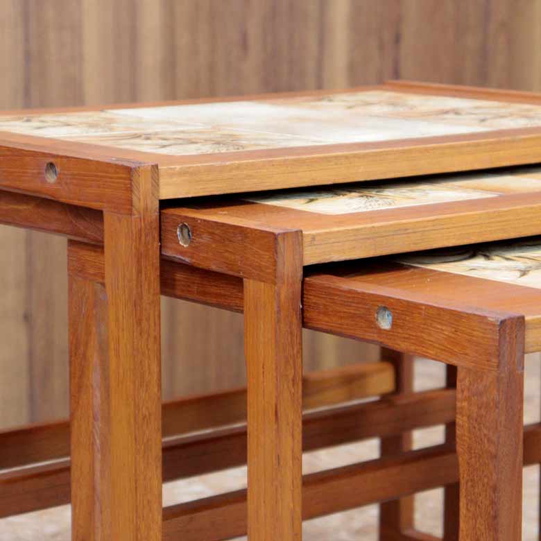 ネストテーブル 3Pセット チーク ヴィンテージ デンマーク ミッドセンチュリー 北欧