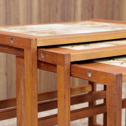 ネストテーブル 3Pセット チーク ヴィンテージ デンマーク ミッドセンチュリー 北欧