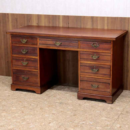 イギリス アンティーク ペディスタルデスク ライティングデスク