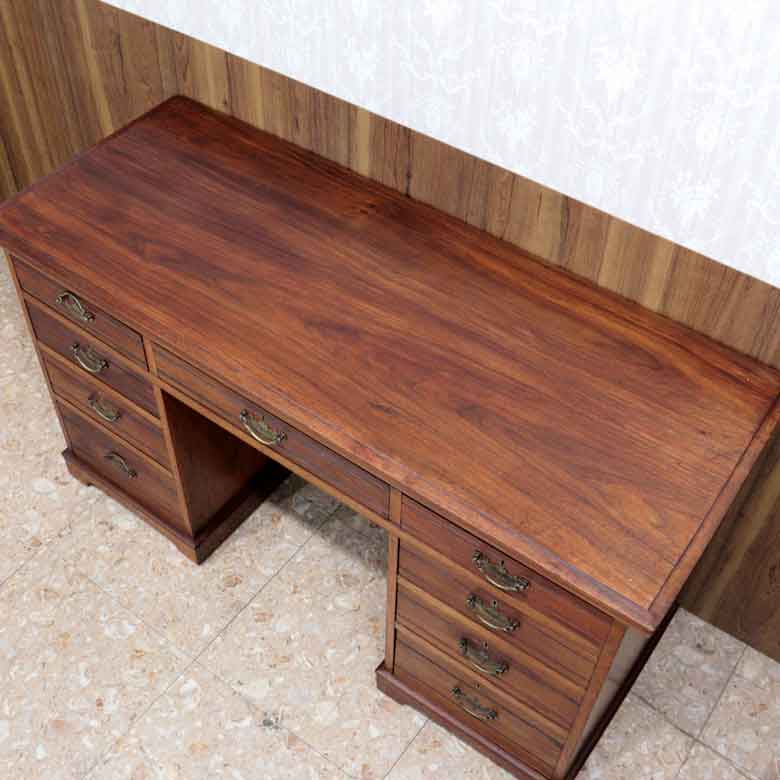 イギリス アンティーク ペディスタルデスク ライティングデスク