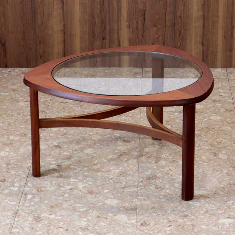 ローテーブル NATHAN ガラステーブル ヴィンテージ 木製 レトロ ミッドセンチュリー 北欧