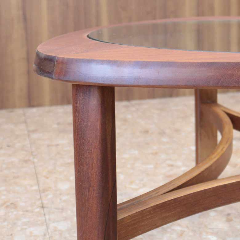 ローテーブル NATHAN ガラステーブル ヴィンテージ 木製 レトロ ミッドセンチュリー 北欧