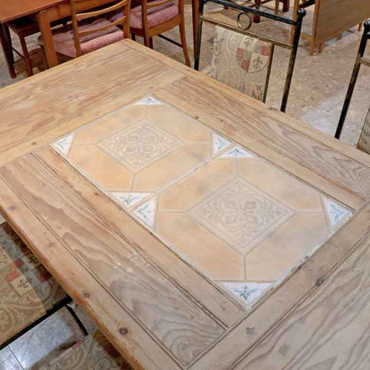 タイルトップ オールドパイン ダイニングテーブル ヴィンテージ 木製 レトロ ミッドセンチュリー 北欧