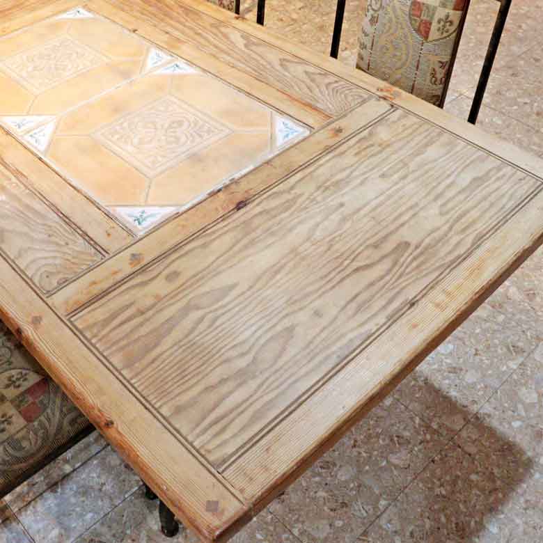 タイルトップ オールドパイン ダイニングテーブル ヴィンテージ 木製 レトロ ミッドセンチュリー 北欧