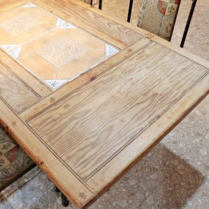 タイルトップ オールドパイン ダイニングテーブル ヴィンテージ 木製 レトロ ミッドセンチュリー 北欧