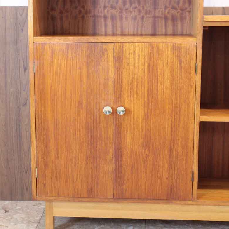 ブックシェルフ サイドキャビネット イギリス ヴィンテージ チーク ミッドセンチュリースタイル