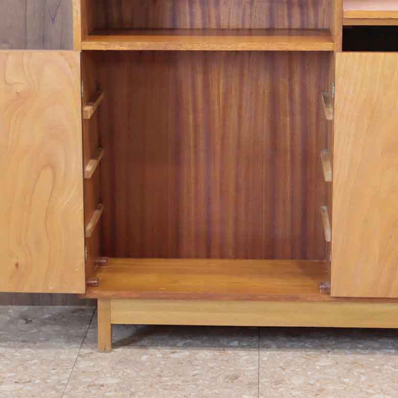 ブックシェルフ サイドキャビネット イギリス ヴィンテージ チーク ミッドセンチュリースタイル