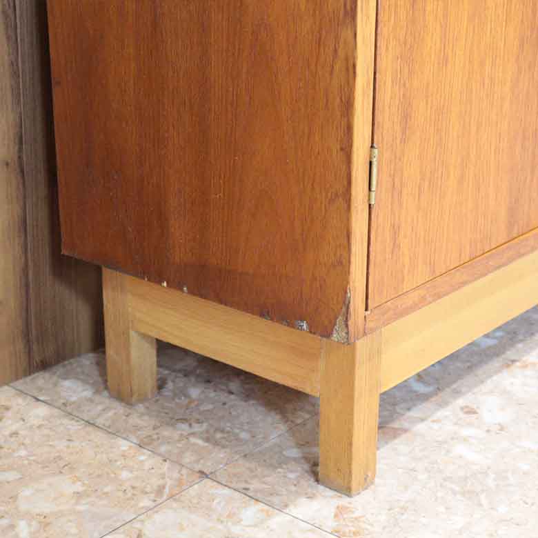 ブックシェルフ サイドキャビネット イギリス ヴィンテージ チーク ミッドセンチュリースタイル