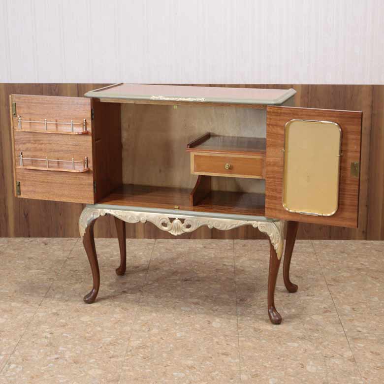 カクテルキャビネット ヴィンテージ イギリス サイドボード 猫脚