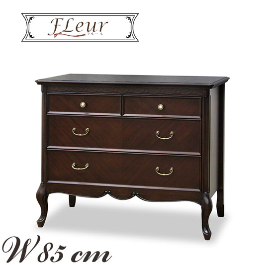 チェスト ローチェスト タンス 衣類収納 幅85cm 東海家具 フルール DM チェスト85 マホガニー ダークブラウン 783208